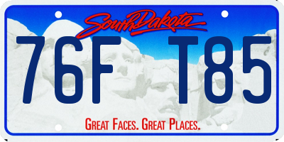 SD license plate 76FT85