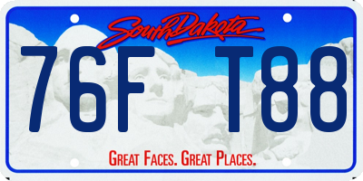 SD license plate 76FT88
