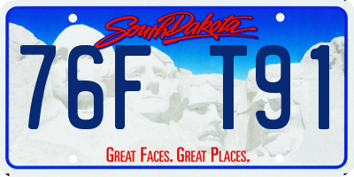 SD license plate 76FT91
