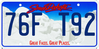SD license plate 76FT92