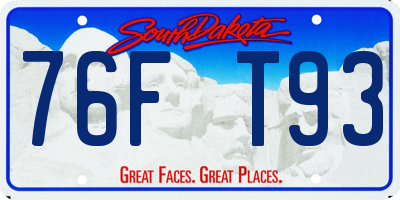 SD license plate 76FT93