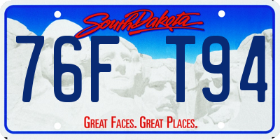 SD license plate 76FT94