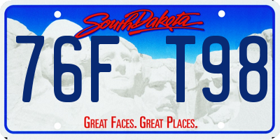 SD license plate 76FT98