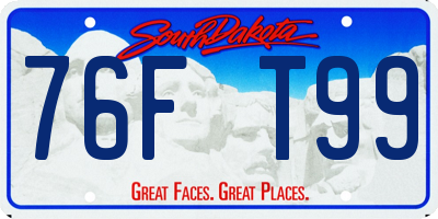 SD license plate 76FT99