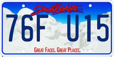 SD license plate 76FU15