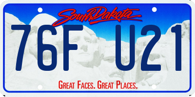 SD license plate 76FU21