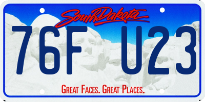 SD license plate 76FU23
