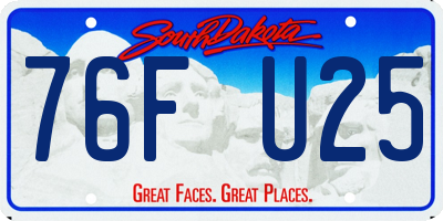 SD license plate 76FU25