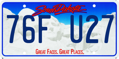 SD license plate 76FU27