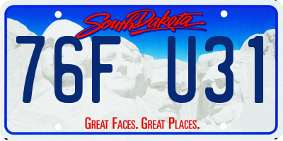 SD license plate 76FU31