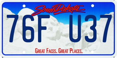 SD license plate 76FU37