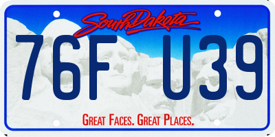 SD license plate 76FU39