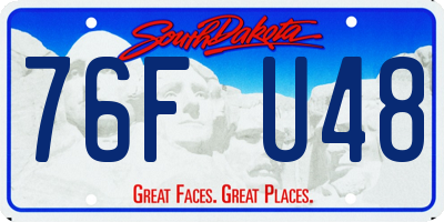 SD license plate 76FU48
