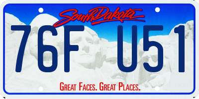 SD license plate 76FU51