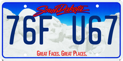 SD license plate 76FU67
