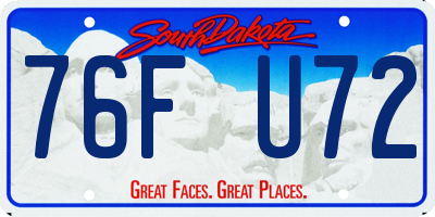 SD license plate 76FU72