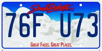 SD license plate 76FU73