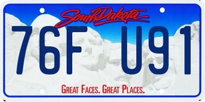 SD license plate 76FU91