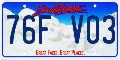 SD license plate 76FV03