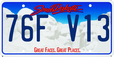 SD license plate 76FV13