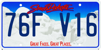 SD license plate 76FV16