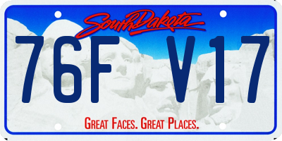 SD license plate 76FV17
