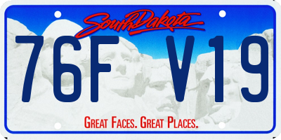 SD license plate 76FV19