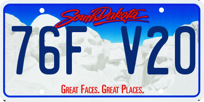 SD license plate 76FV20