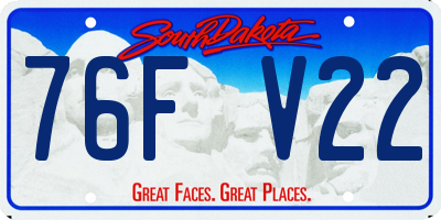 SD license plate 76FV22
