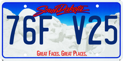 SD license plate 76FV25