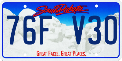 SD license plate 76FV30