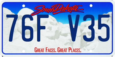 SD license plate 76FV35