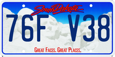 SD license plate 76FV38