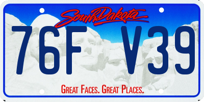 SD license plate 76FV39