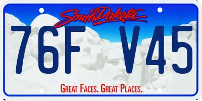 SD license plate 76FV45