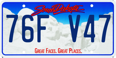 SD license plate 76FV47