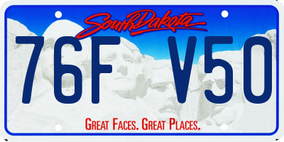 SD license plate 76FV50