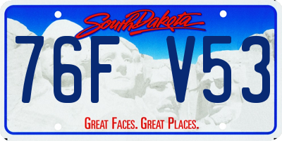 SD license plate 76FV53