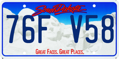 SD license plate 76FV58
