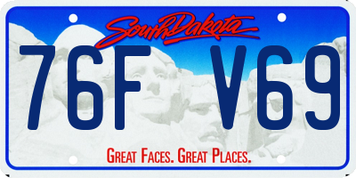 SD license plate 76FV69