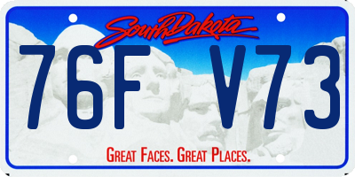SD license plate 76FV73