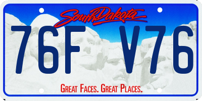 SD license plate 76FV76
