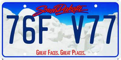 SD license plate 76FV77