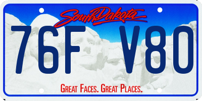 SD license plate 76FV80