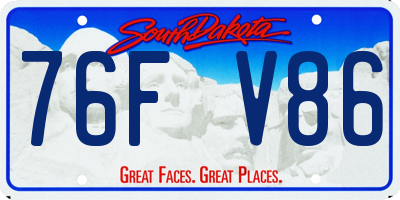 SD license plate 76FV86