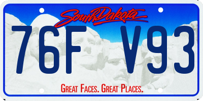SD license plate 76FV93