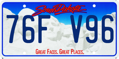 SD license plate 76FV96