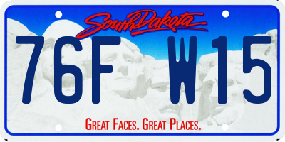 SD license plate 76FW15