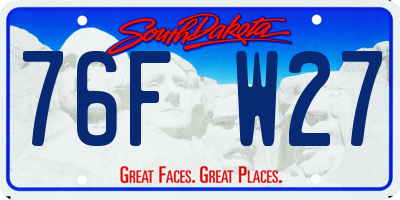 SD license plate 76FW27