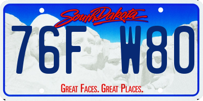 SD license plate 76FW80